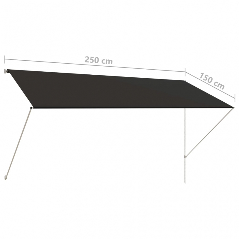 Einziehbare Markise 250×150 cm Anthrazit