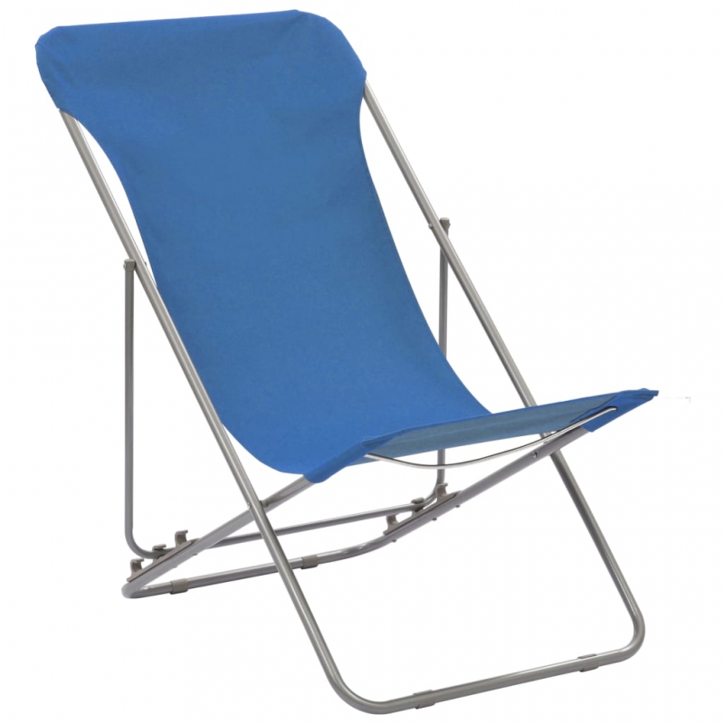 Klappbare Strandstühle 2 Stk. Stahl und Oxford-Gewebe Blau