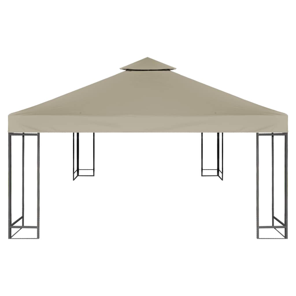 Pavillon-Dachplane mit Kaminabzug 310 g/m² 3x3 m Taupe