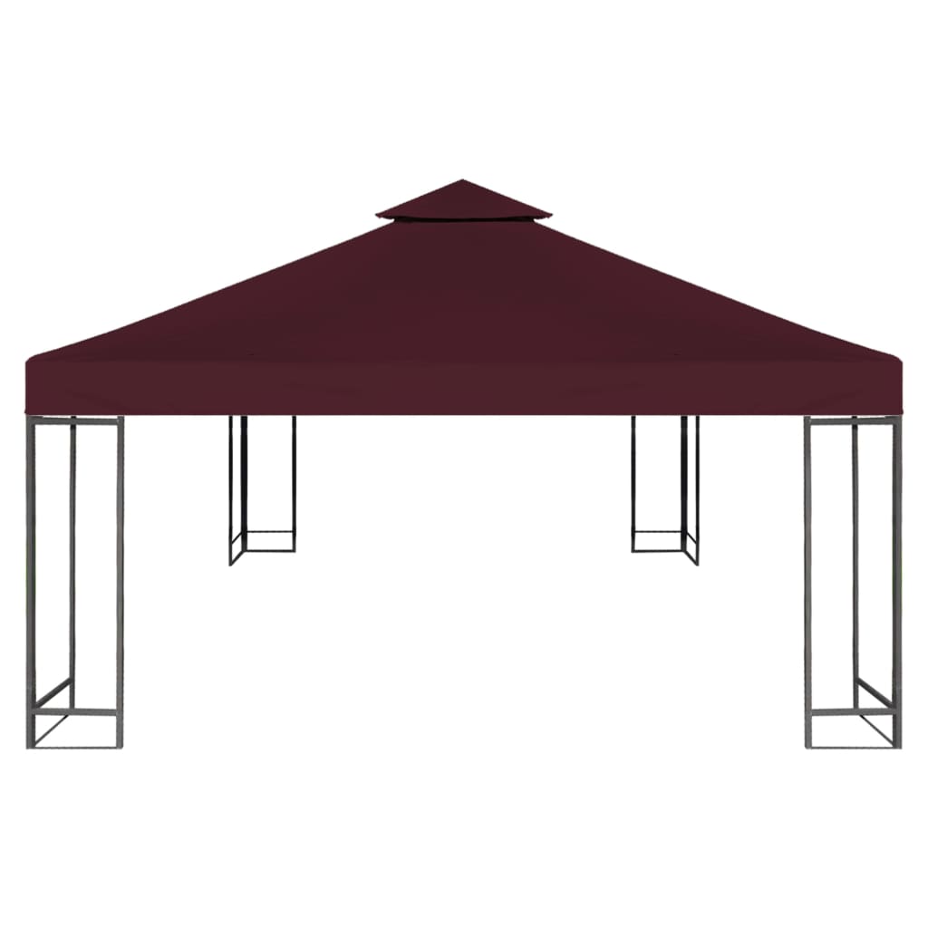 Pavillon-Dachplane mit Kaminabzug 310 g/m² 3x3 m Weinrot