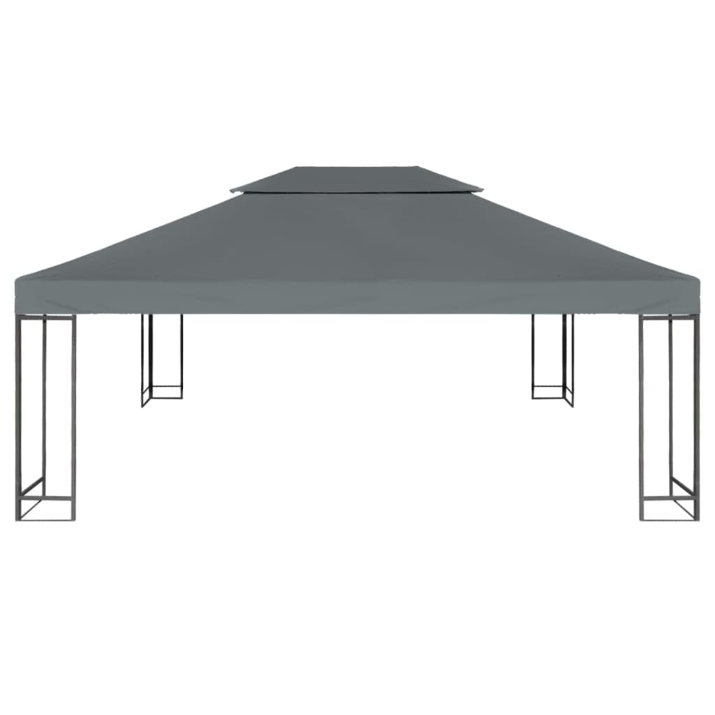 Pavillon-Dachplane mit Kaminabzug 310 g/m² 4x3 m Anthrazit