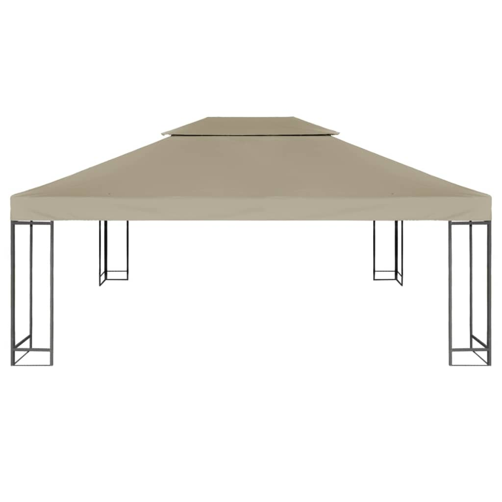 Pavillon-Dachplane mit Kaminabzug 310 g/m² 4x3 m Taupe