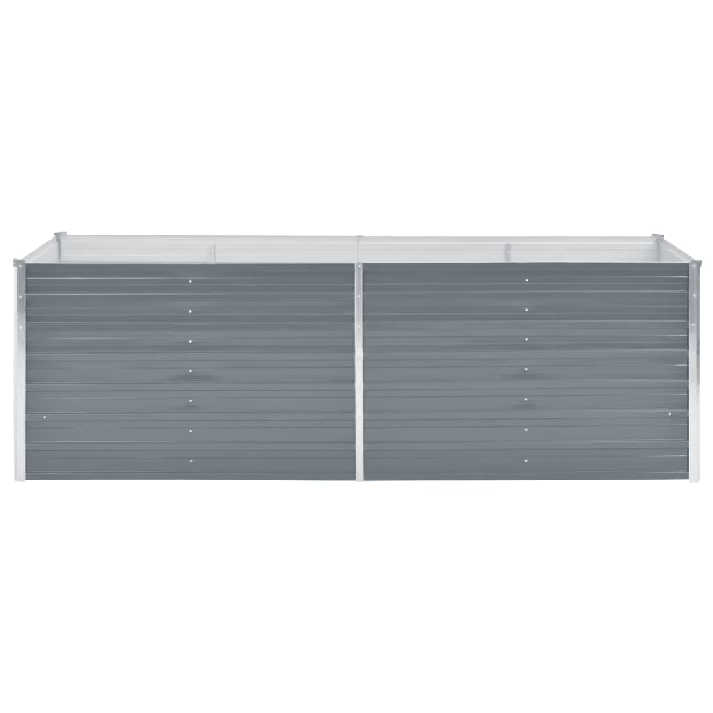 Garten-Hochbeet Verzinkter Stahl 240x80x77 cm Grau