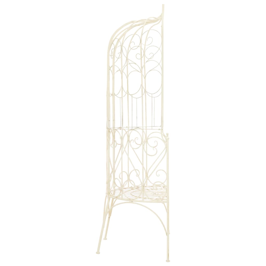 Gartenbank 95 cm Eisen Antik Weiß