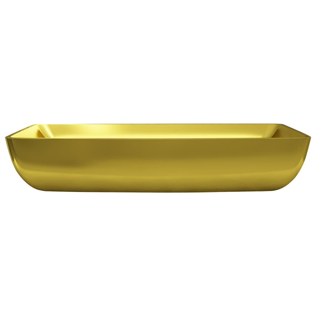 Waschbecken 71 x 38 x 13,5 cm Keramik Golden