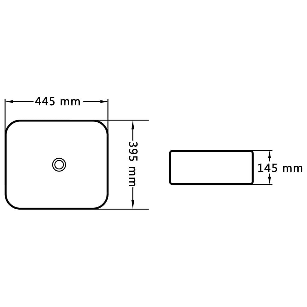 Waschbecken 44,5 x 39,5 x 14,5 cm Keramik Weiß