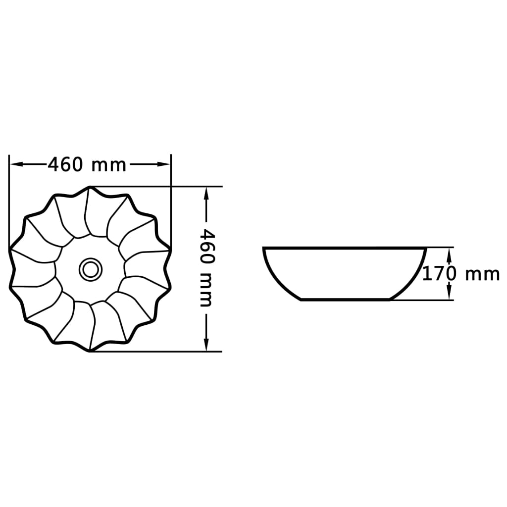 Waschbecken 46 x 17 cm Keramik Weiß