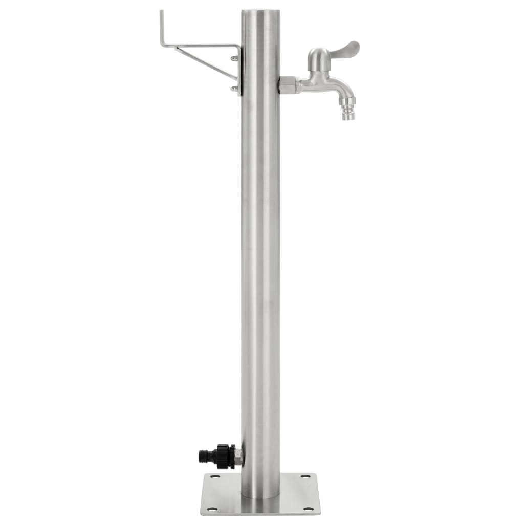 Garten-Wassersäule Edelstahl Rund 65 cm