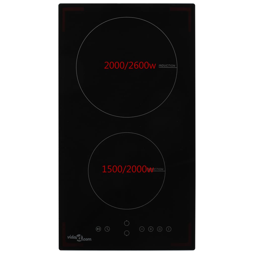 Induktionskochfeld mit 2 Platten Touch Control Glas 3500 W