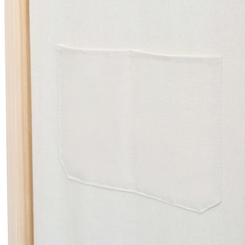 4-teiliger Raumteiler Cremeweiß 160 x 170 x 4 cm Stoff