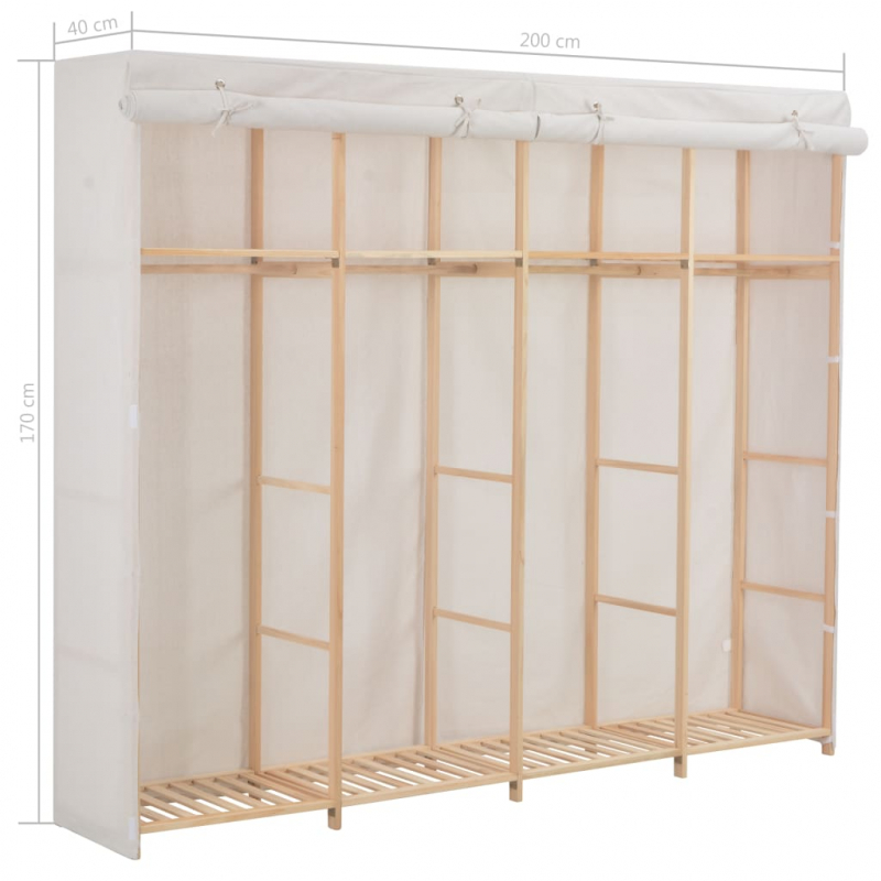 Kleiderschrank Weiß 200 x 40 x 170 cm Stoff