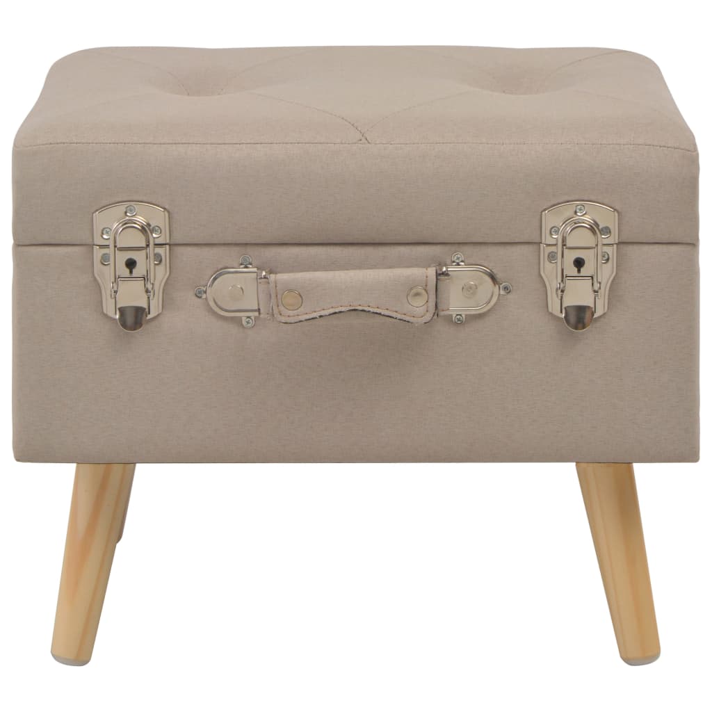 Hocker mit Stauraum 40 cm Beige Stoff