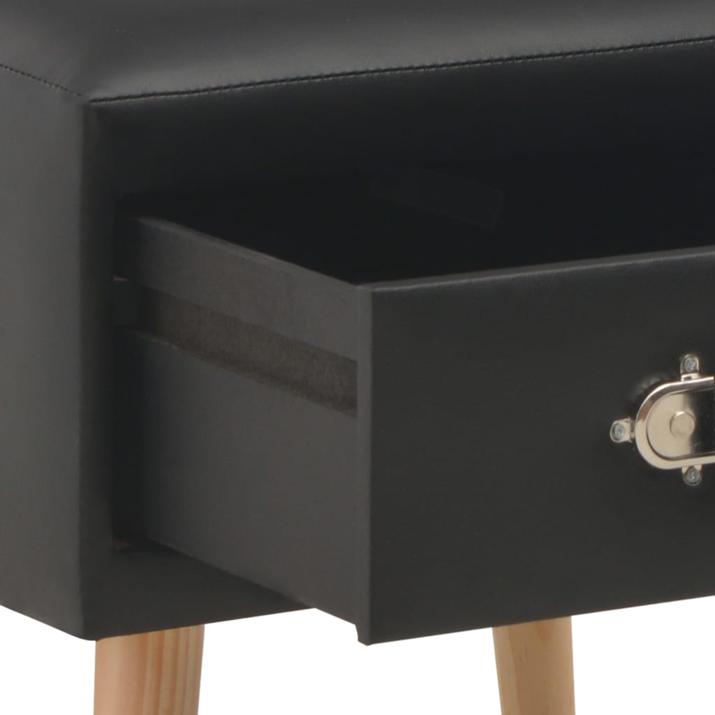 Nachttisch Schwarz 40x35x40 Kunstleder