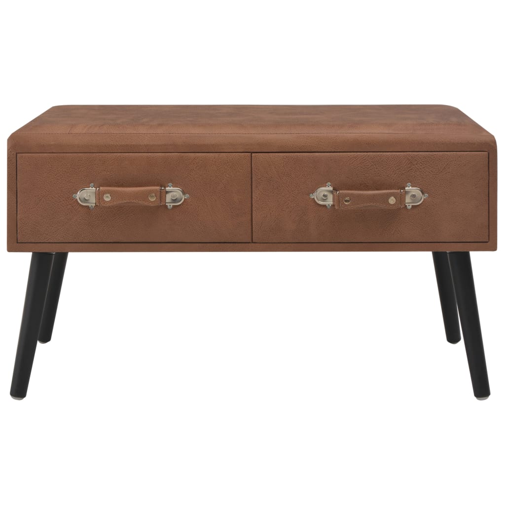 Couchtisch Dunkelbraun 80x40x46 cm Kunstleder