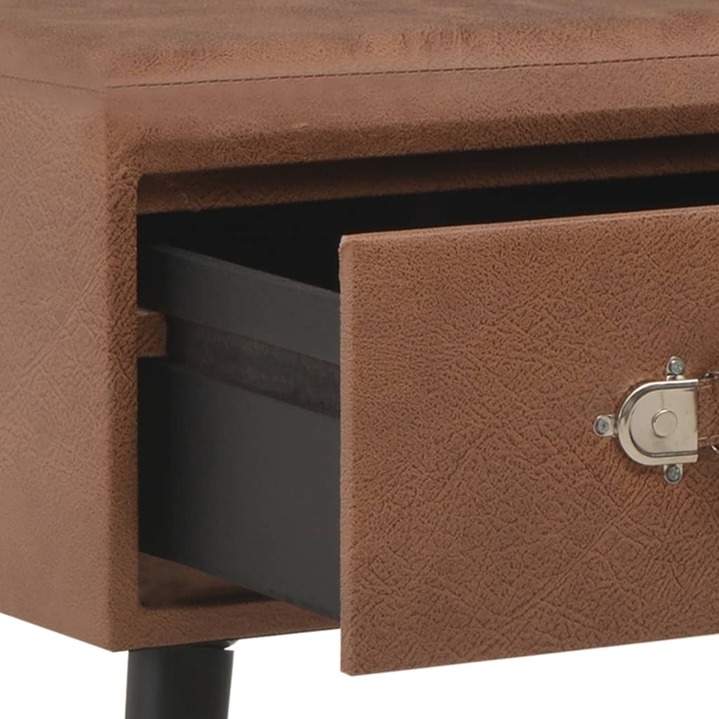 Couchtisch Dunkelbraun 80x40x46 cm Kunstleder