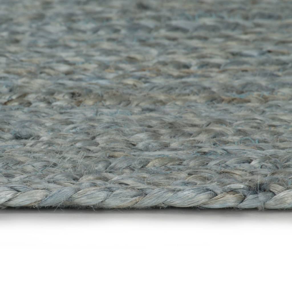 Teppich Handgefertigt Jute Rund 90 cm Olivgrün