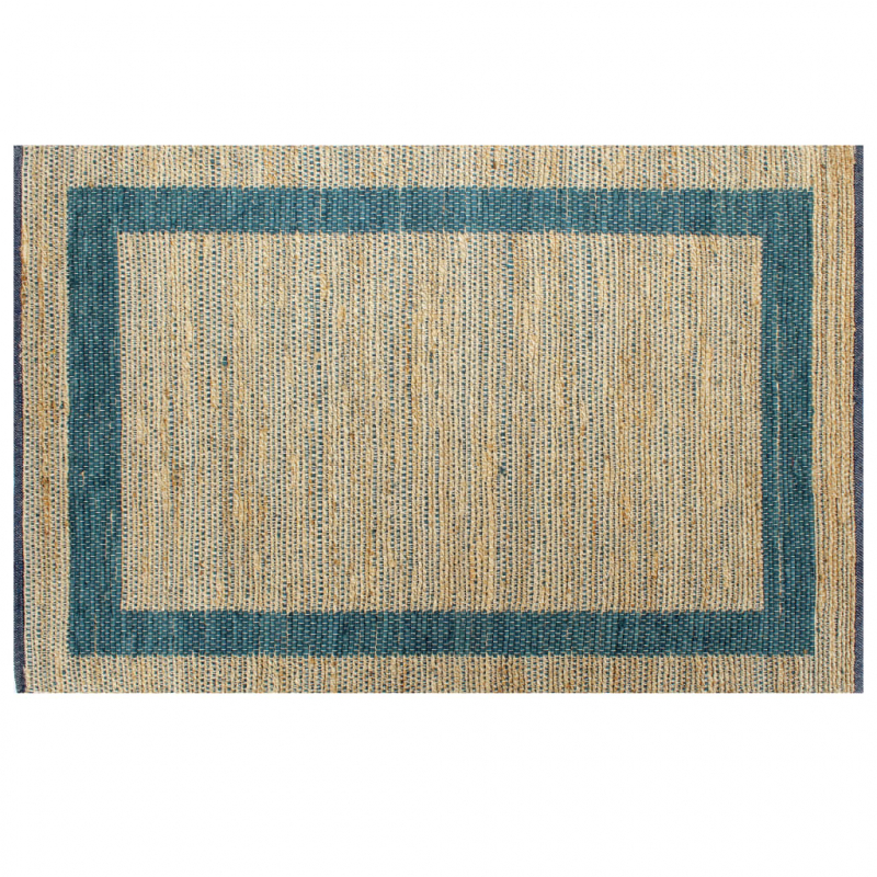 Teppich Handgefertigt Jute Blau 160x230 cm