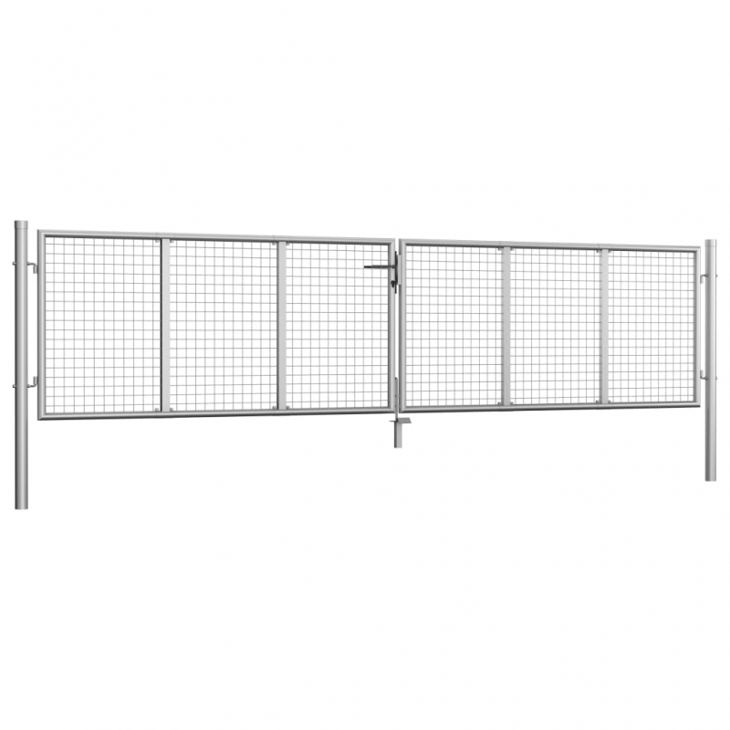 Gartentor Verzinkter Stahl 415 x 125 cm Silbern