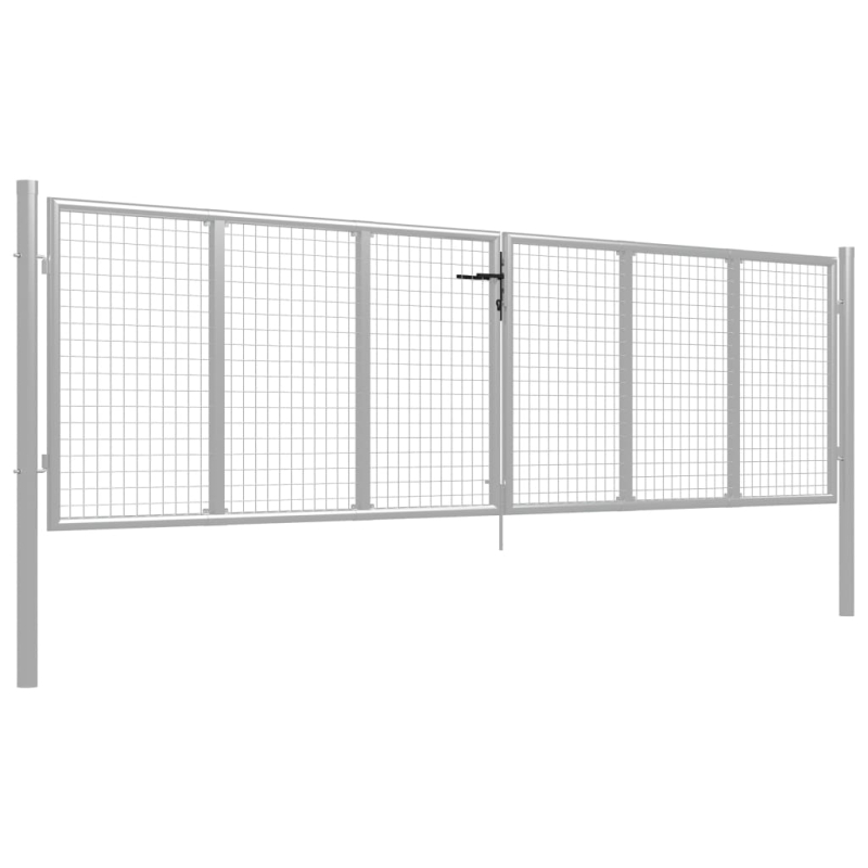 Gartentor Verzinkter Stahl 415 x 150 cm Silbern