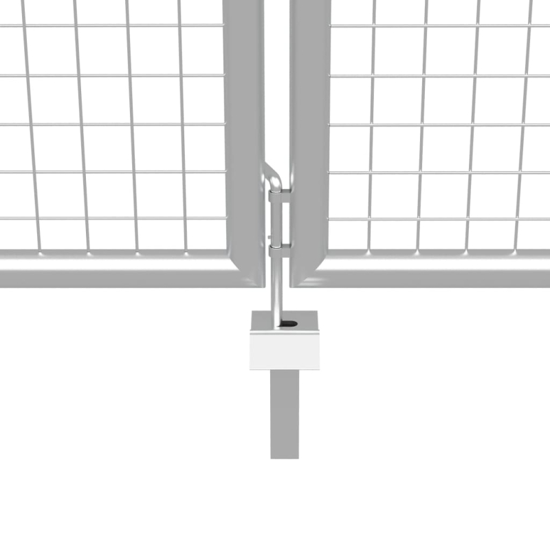 Gartentor Verzinkter Stahl 415 x 150 cm Silbern