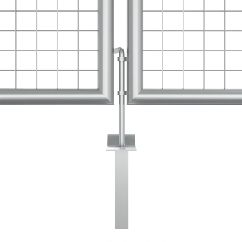 Gartentor Verzinkter Stahl 415 x 175 cm Silbern