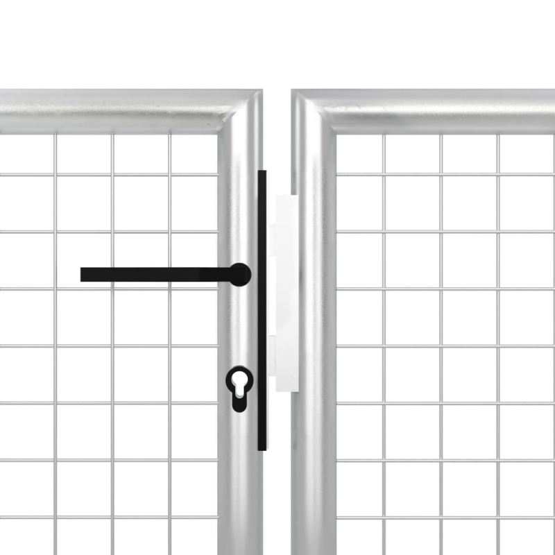 Gartentor Stahl 350 x 100 cm Silbern