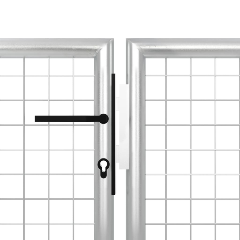Gartentor Stahl 400 x 150 cm Silbern