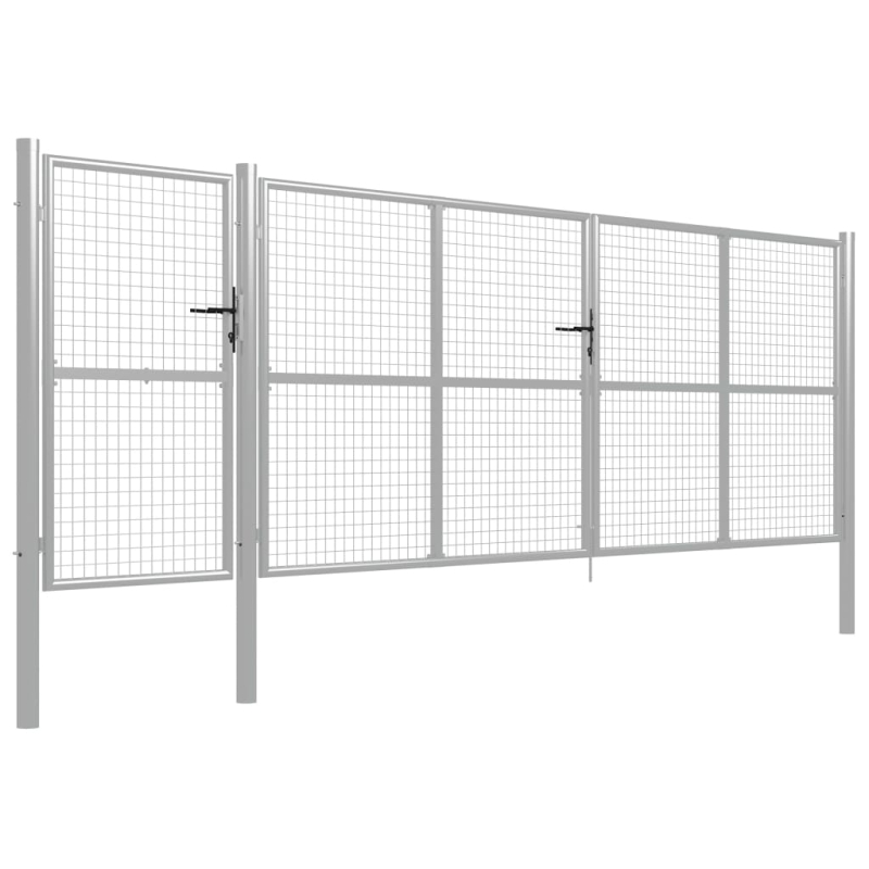 Gartentor Stahl 500×150 cm Silbern