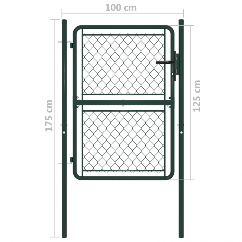 Gartentor Stahl 100×125 cm Grün