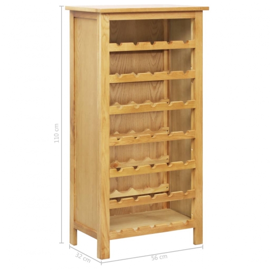 Weinschrank 56 x 32 x 110 cm Massivholz Eiche