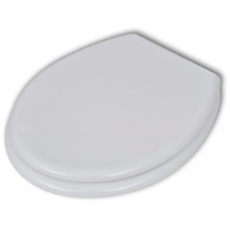 Toilettensitze mit Deckel 2 Stk. MDF Weiß
