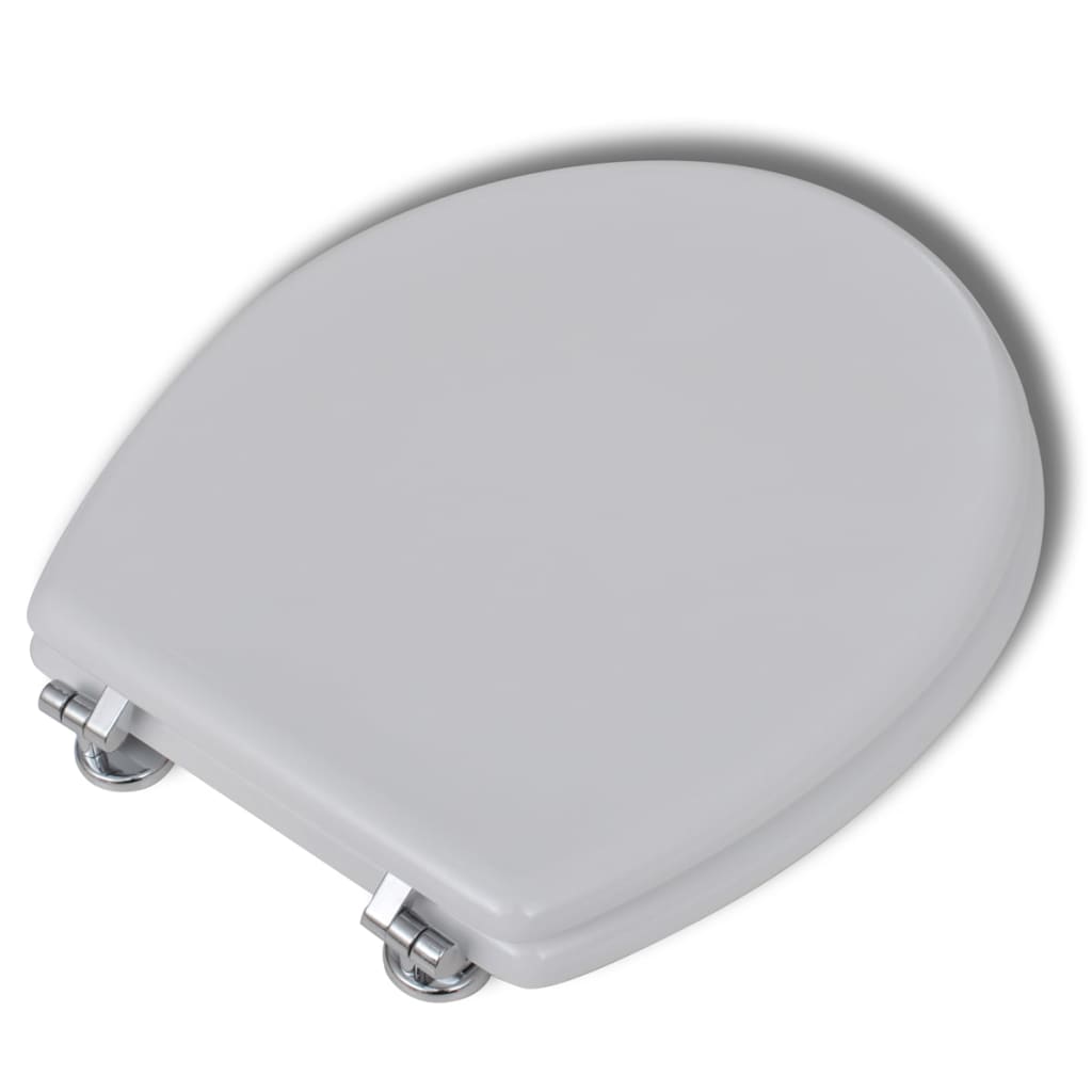 Toilettensitze mit Deckel 2 Stk. MDF Weiß