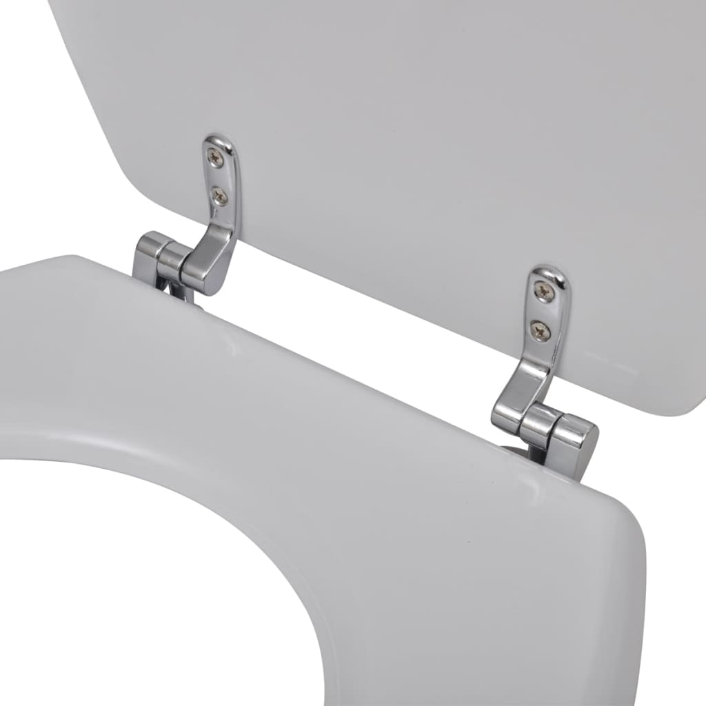 Toilettensitze mit Deckel 2 Stk. MDF Weiß