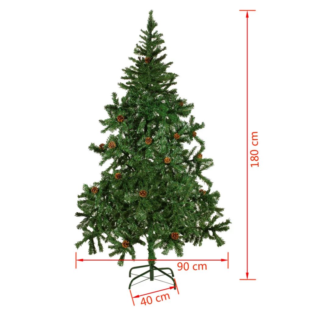 Künstlicher Weihnachtsbaum mit Tannenzapfen 180 cm