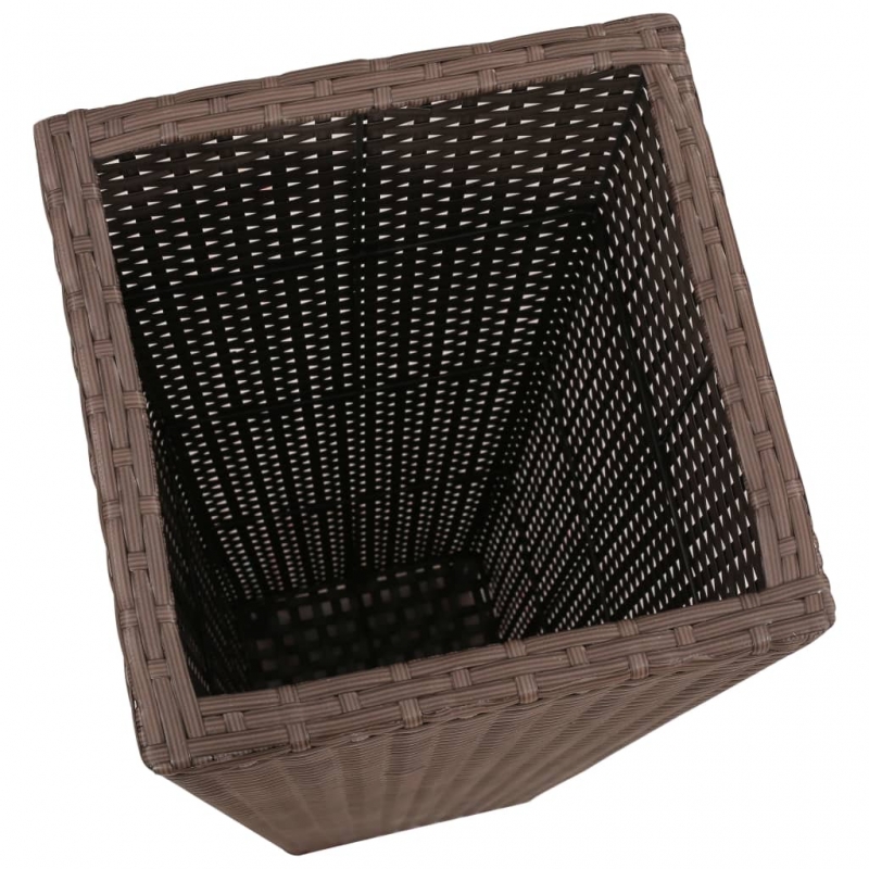 Garten-Hochbeet 3-tlg. Poly Rattan Braun