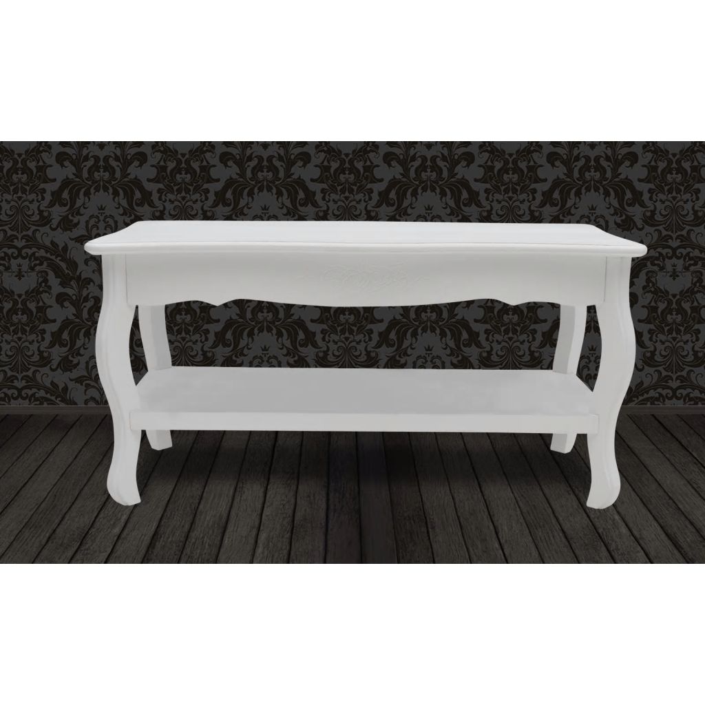 Couchtisch mit Ablage MDF Weiß