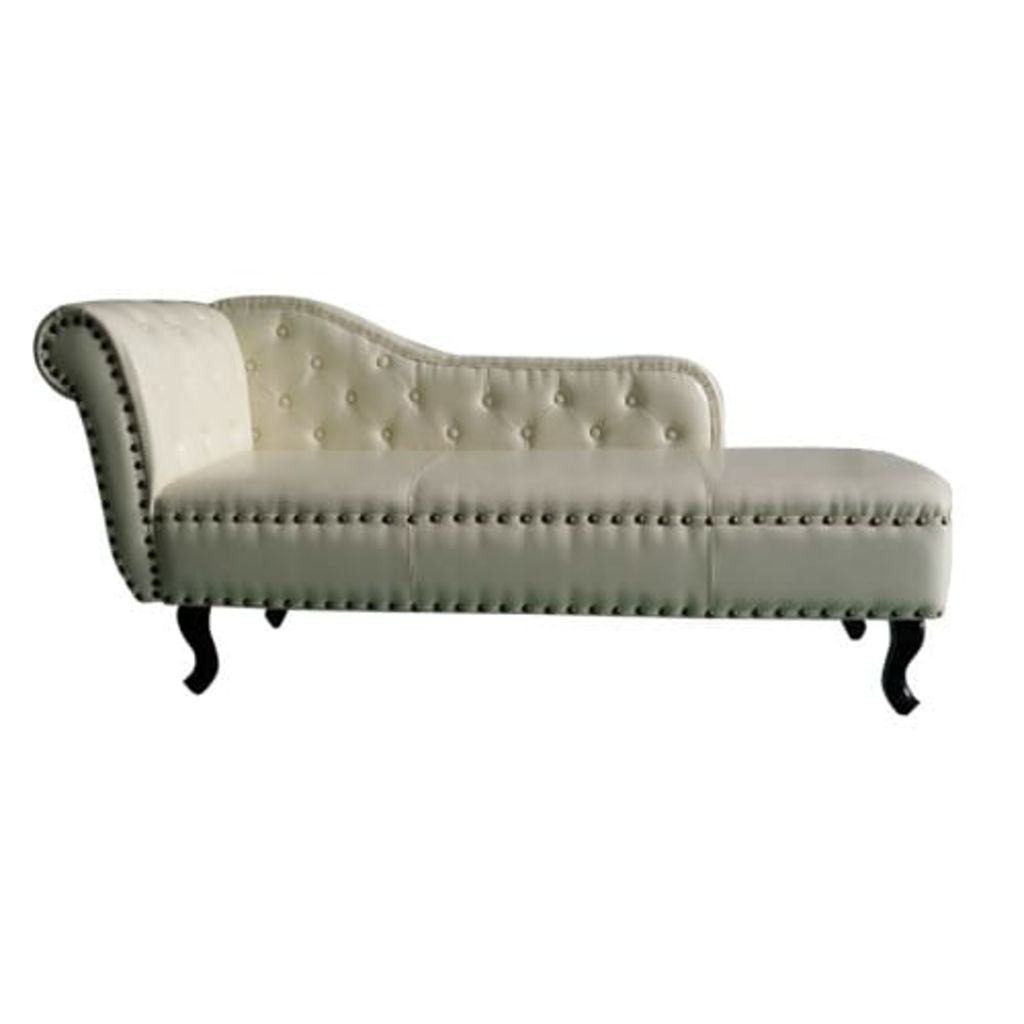 Chaiselongue Creme Kunstleder