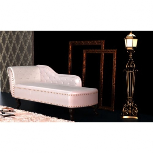 Chaiselongue Creme Kunstleder