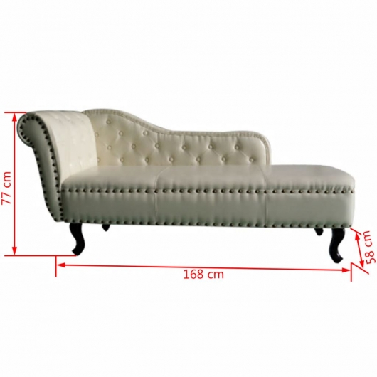 Chaiselongue Creme Kunstleder