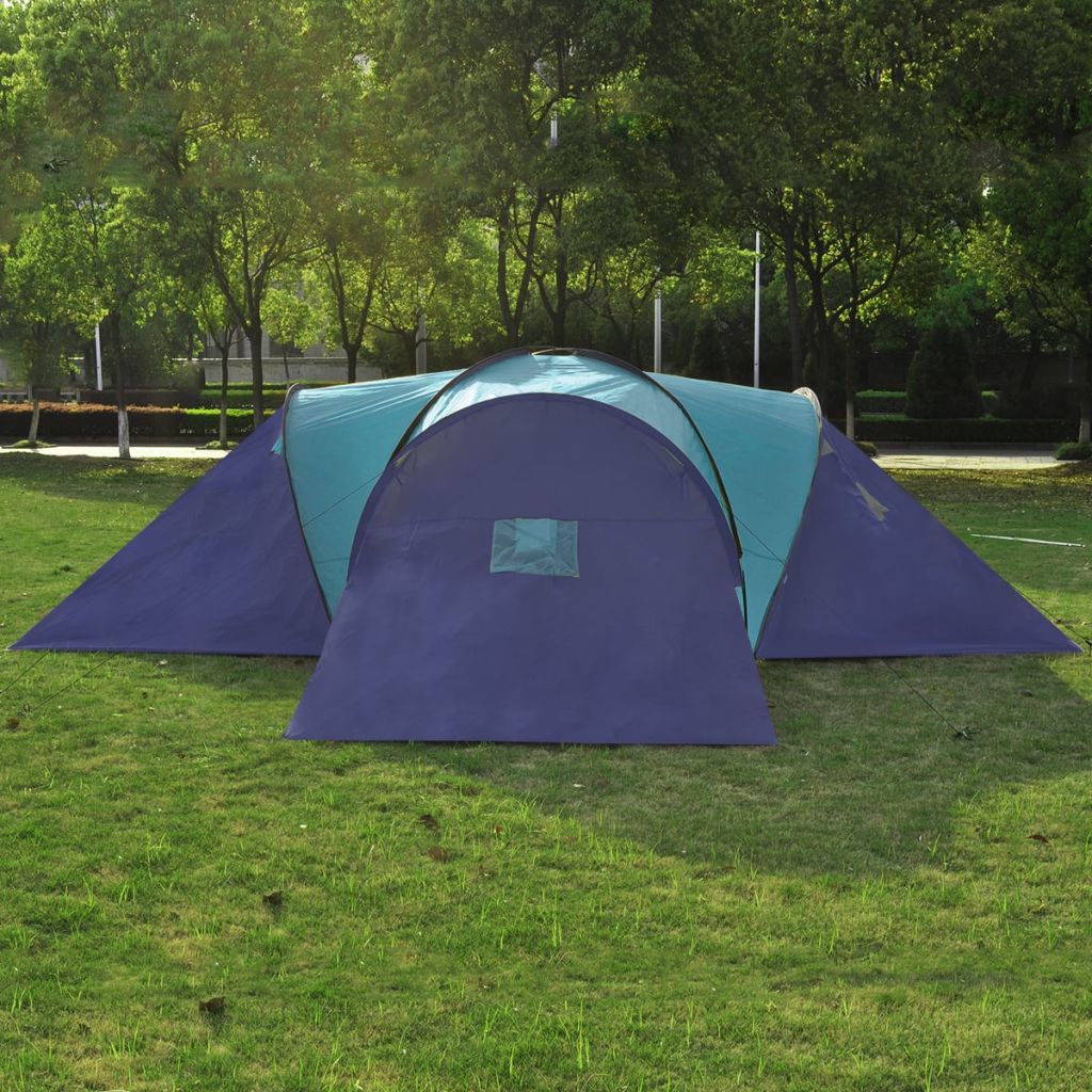 Campingzelt Stoff 9 Personen Dunkelblau und Blau