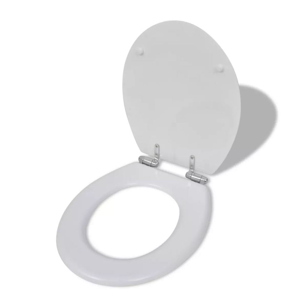 Toilettensitz MDF Deckel mit Absenkautomatik Design Weiß