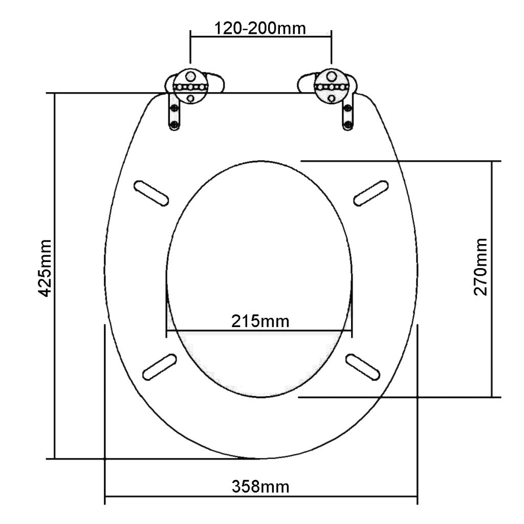 Toilettensitz MDF Deckel mit Absenkautomatik Design Weiß