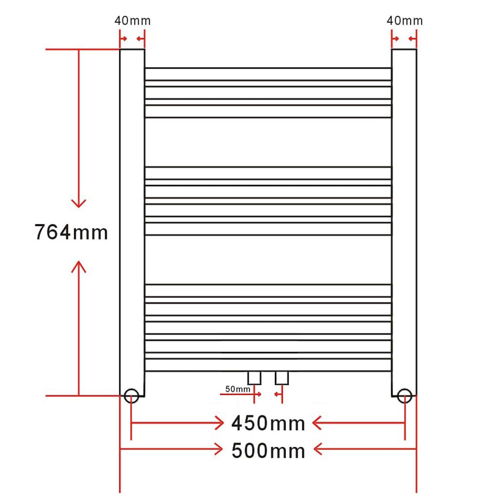 Handtuchheizkörper Warmwasser Gerade 500x764 mm