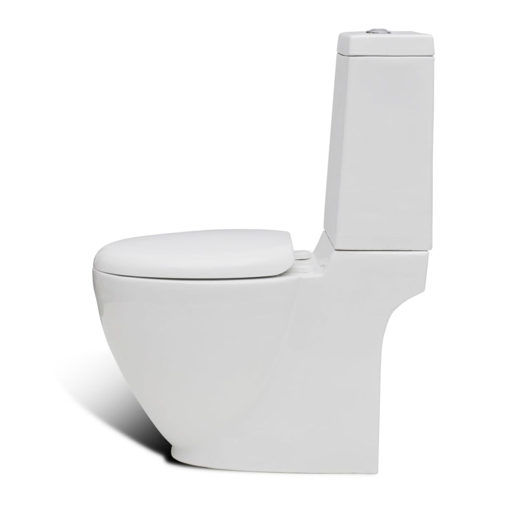 Stand-WC & Bidet Set Weiß Keramik