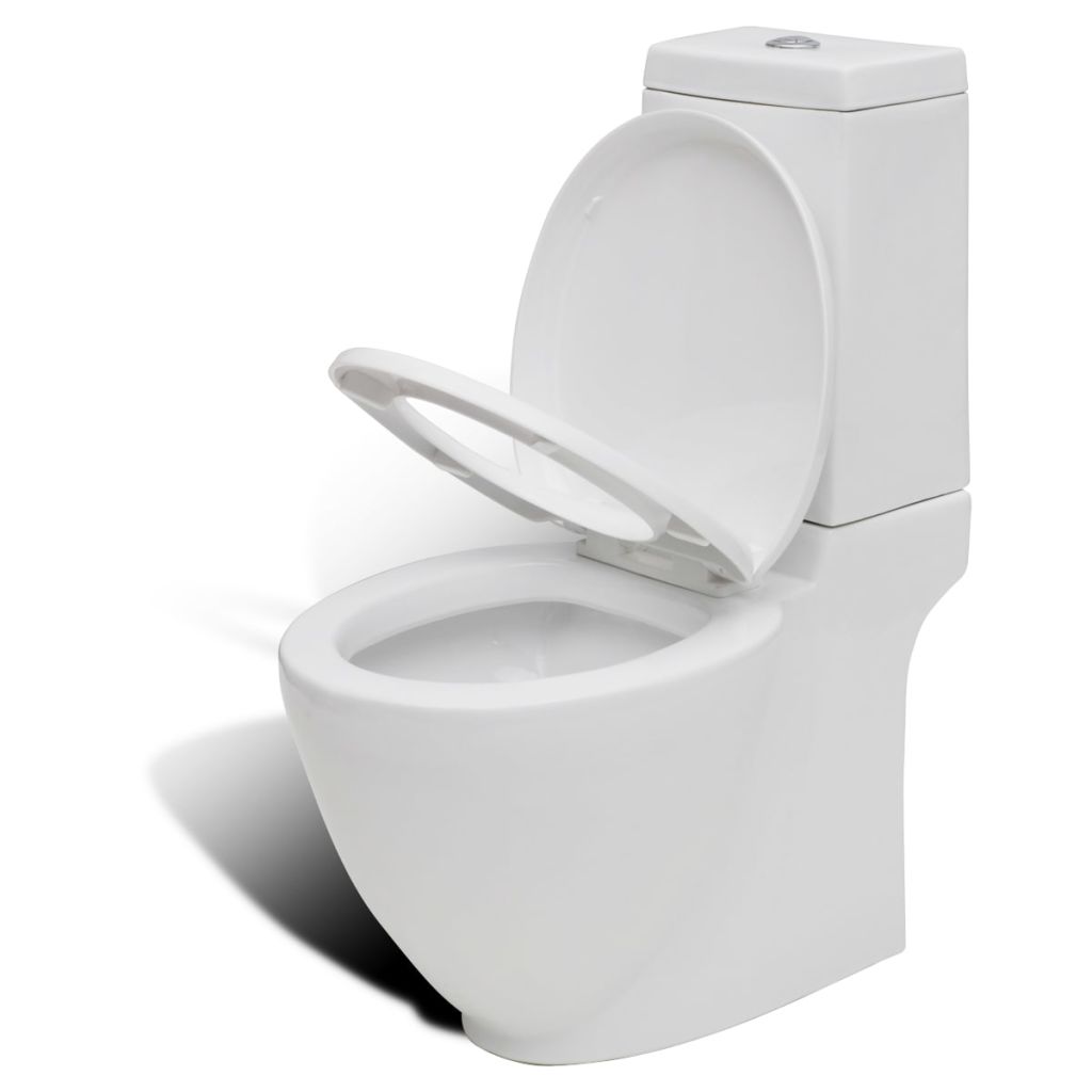 Stand-WC & Bidet Set Weiß Keramik