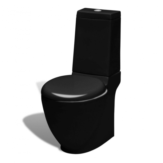 Stand-WC & Bidet Set Schwarz Keramik