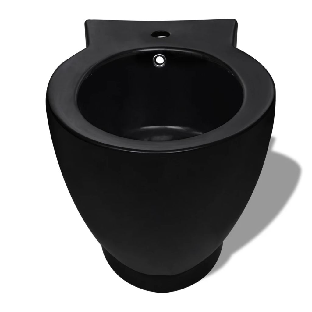 Stand-WC & Bidet Set Schwarz Keramik