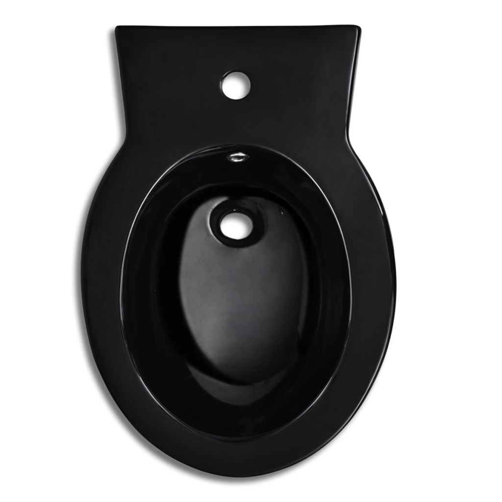 Stand-WC & Bidet Set Schwarz Keramik