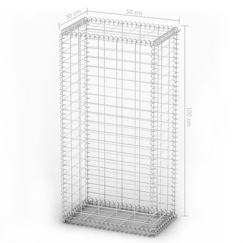 Steinkorb Gabione mit Deckeln Verzinkter Draht 100×50×30 cm