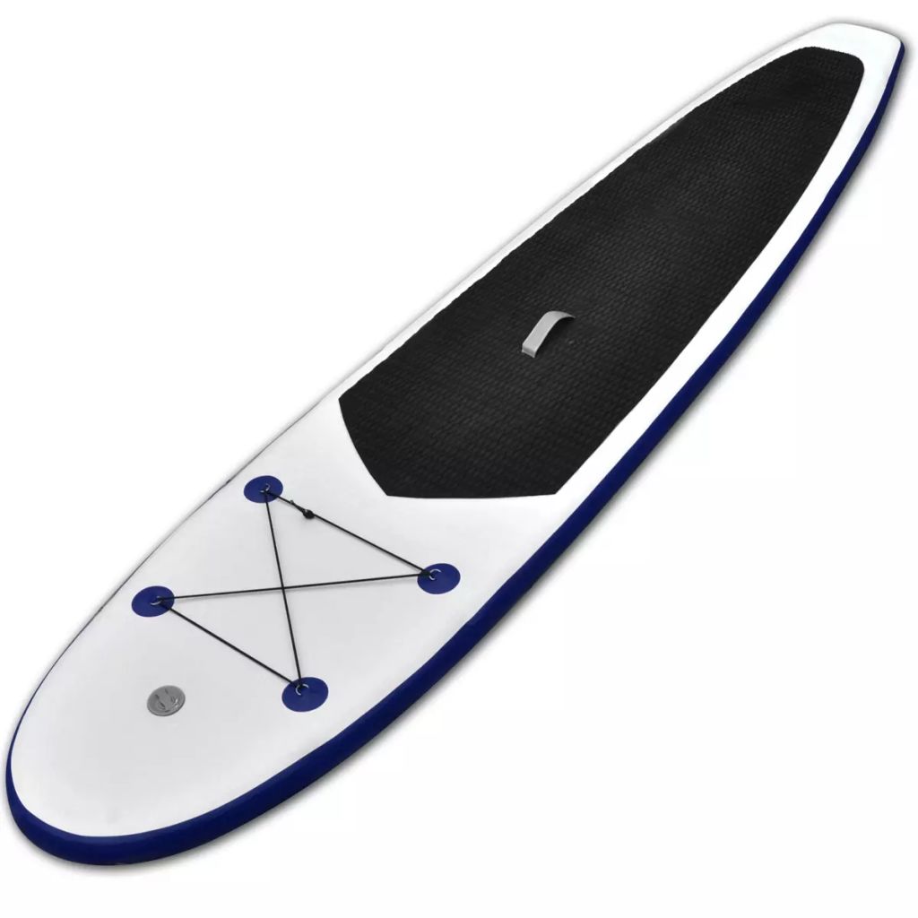 Stand Up Paddle Board SUP Aufblasbar Blau und Weiß